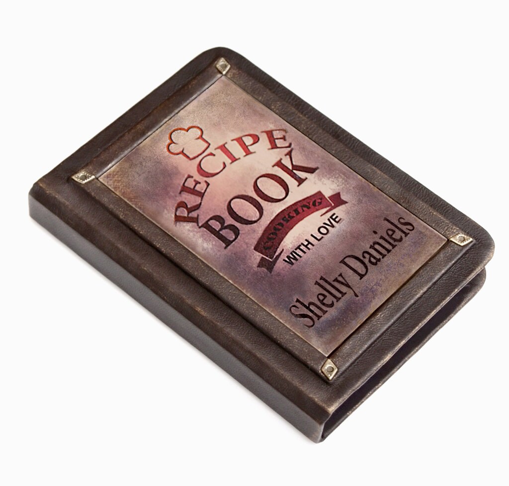 Personalized Leather Recipe book recipes cookbook gift for Etsy