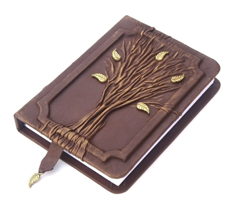 Leather Journal, LINED Paper notebook, writing journal, personalized gift, journal with tree image 5