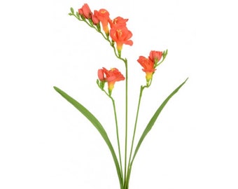 Artificial freesia, artificial flowers, flame red freesia, faux freesia, faux wild flowers, faux flowers, faux spring flowers