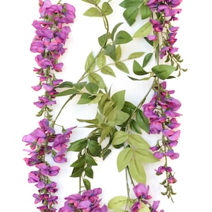 Artificial Mauve Wisteria Garland - 180cm long, wisteria garland, artificial garland, faux garland, window display, salon decor