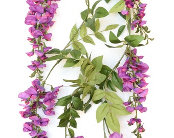 Artificial Mauve Wisteria Garland - 180cm long, wisteria garland, artificial garland, faux garland, window display, salon decor