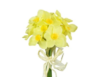 Artificial Silk Yellow Daffodil Bunch, Faux Floral Decor