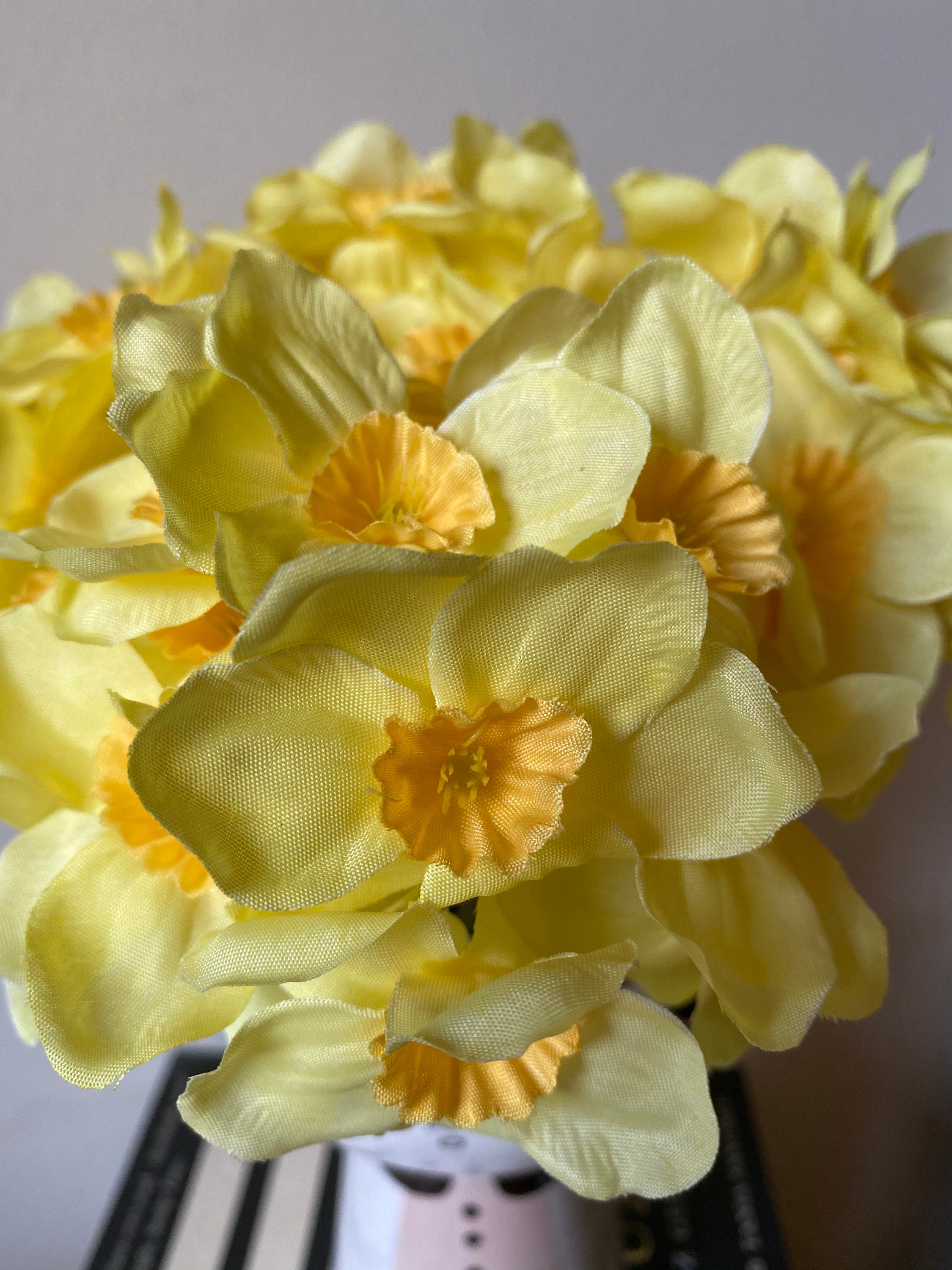 Pretty Artificial Silk Daffodil Bunch 7 Stems Faux Etsy UK