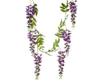Artificial Purple Wisteria Garland - 180cm long, wisteria garland, artificial garland, faux garland, window display, salon decor