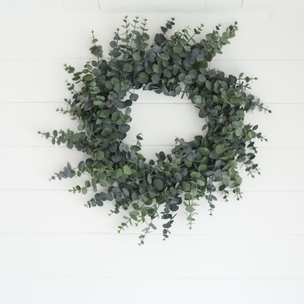 Large Artificial Eucalyptus Wreath, Christmas door wreath, faux Eucalyptus, Ferris Heart Sloane