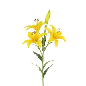 Artificial Yellow Tigerlily Stem artificial lily, artificial yellow lily, faux lily, artificial king lily, artificial yellow lily
