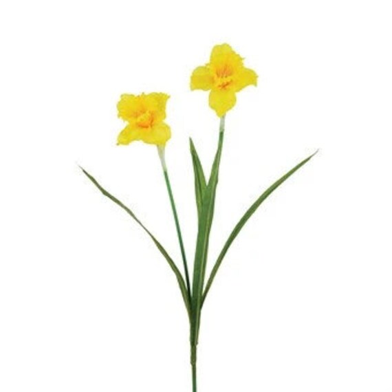 Artificial Yellow Daffodil Stem, Spring Flower Decor (60cm)
