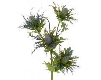 Artificial Thistle Stem, Blue Sea Holly, Scottish Thistle, Wedding Corsage