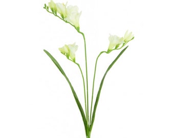 Luxury Ivory Freesia Stem, Artificial Spring Flowers