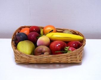 Artificial Assorted Miniature Fruit, 18 pieces, faux banana, orange, strawberry, lemon, pear, apple, fruit, restaurant decor