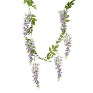 Artificial Lilac Wisteria Garland, wisteria garland, artificial garland, faux garland, faux wisteria, salon decor, artificial foliage, 180cm