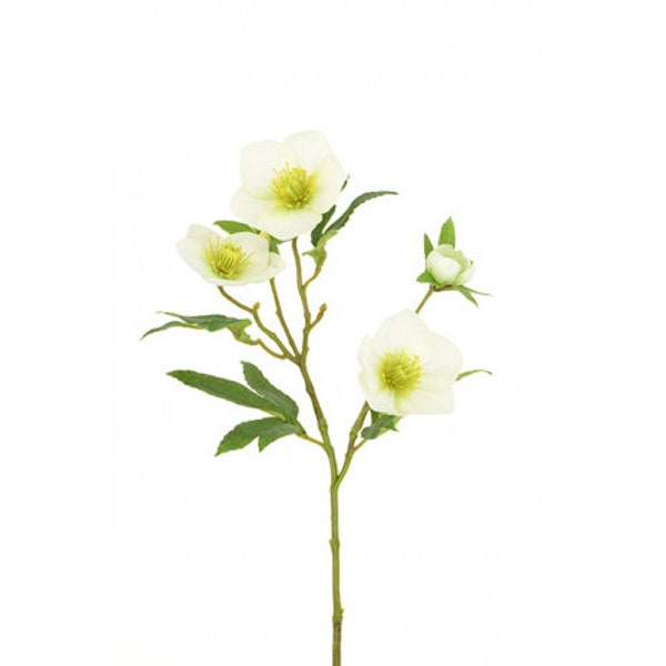 Artificial White Hellebore Stem, faux hellebore, white hellebore, Ferris Heart Sloane