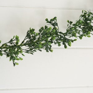Artificial UV Resistant Boxwood Garland, boxwood garland, faux boxwood, artificial boxwood, home decor, floral decor, faux garland, boxwood