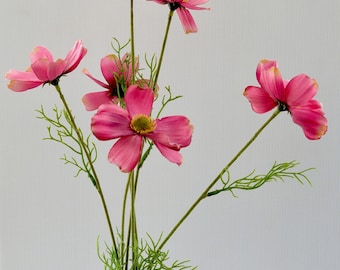 Artificial Dark Pink Cosmos Stem, Faux Floral Arrangement