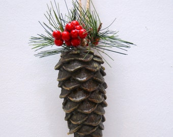 Artificial Pine Cone & Berry Christmas Tree Decoration, faux berries, Ferris Heart Sloane