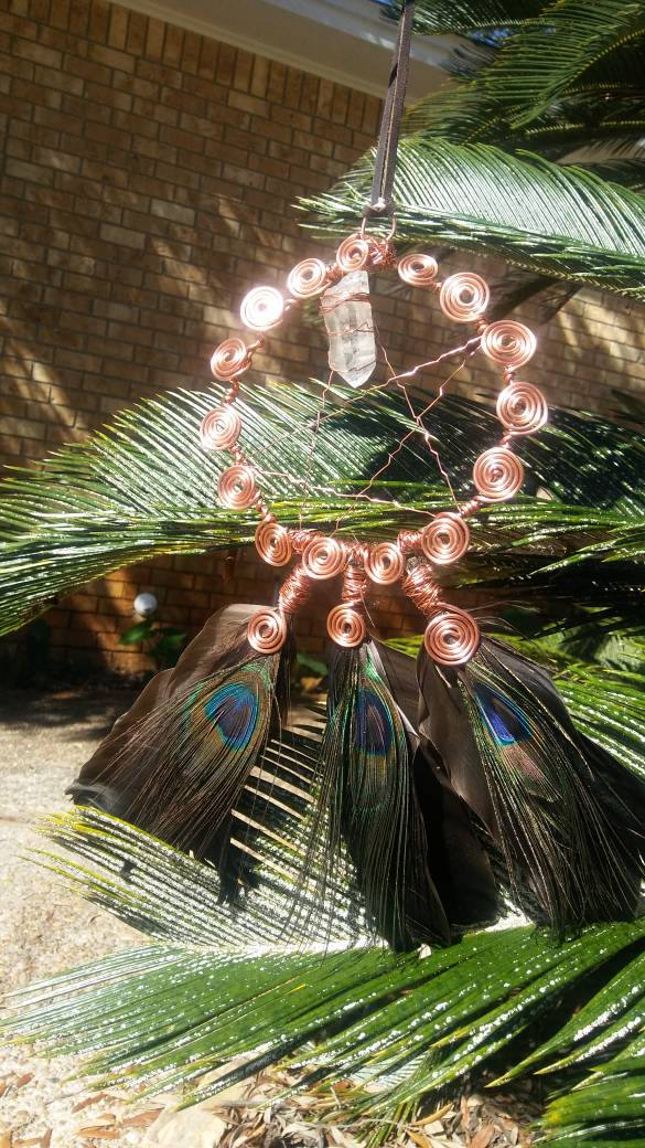 Copper Dream Catcher Pentacle Dream Catcher Witches Etsy