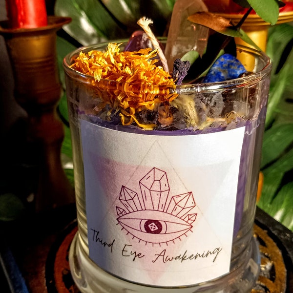 Third Eye Awakening, Crown Chakra Candle, Pineal Gland Candle, Chakra Meditation Candle, Ritual Decalcification, Third Eye Ritual, psychic