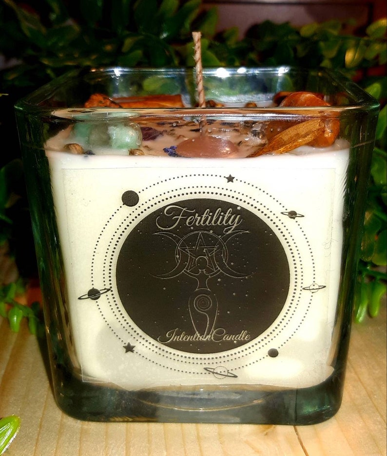Fertility Intention Candle Fertility Candle Crystal Candles Etsy