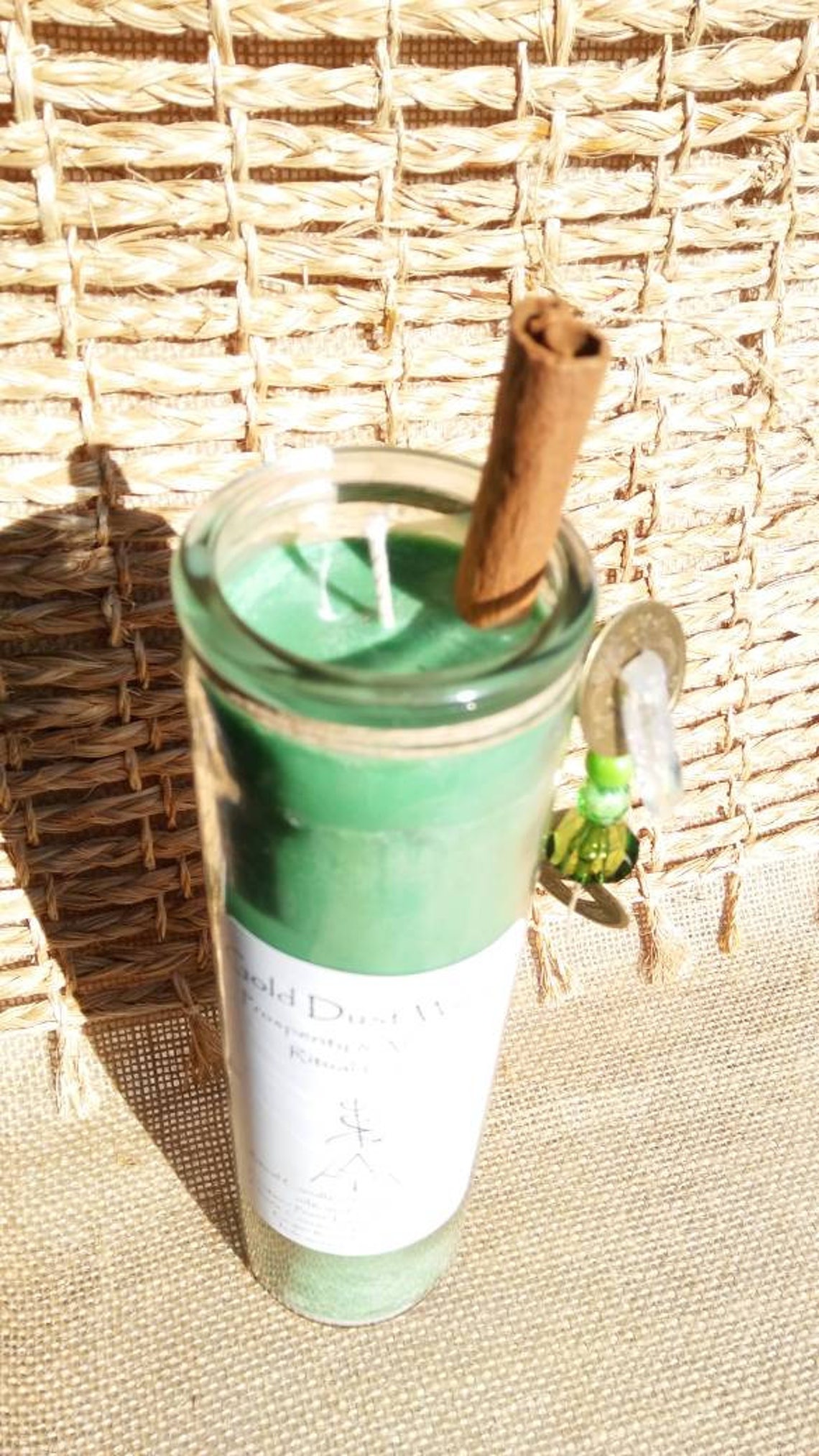 Money Drawing Candle... Crystal Infused Candle. Money Spell Etsy