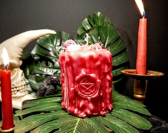 Sweetening Spell Candle, Herb Topped  Candle, Crystal Topped Candle, Spell Candles, Honey Spell Candle, Sweeten The Situation, Ritual Candle