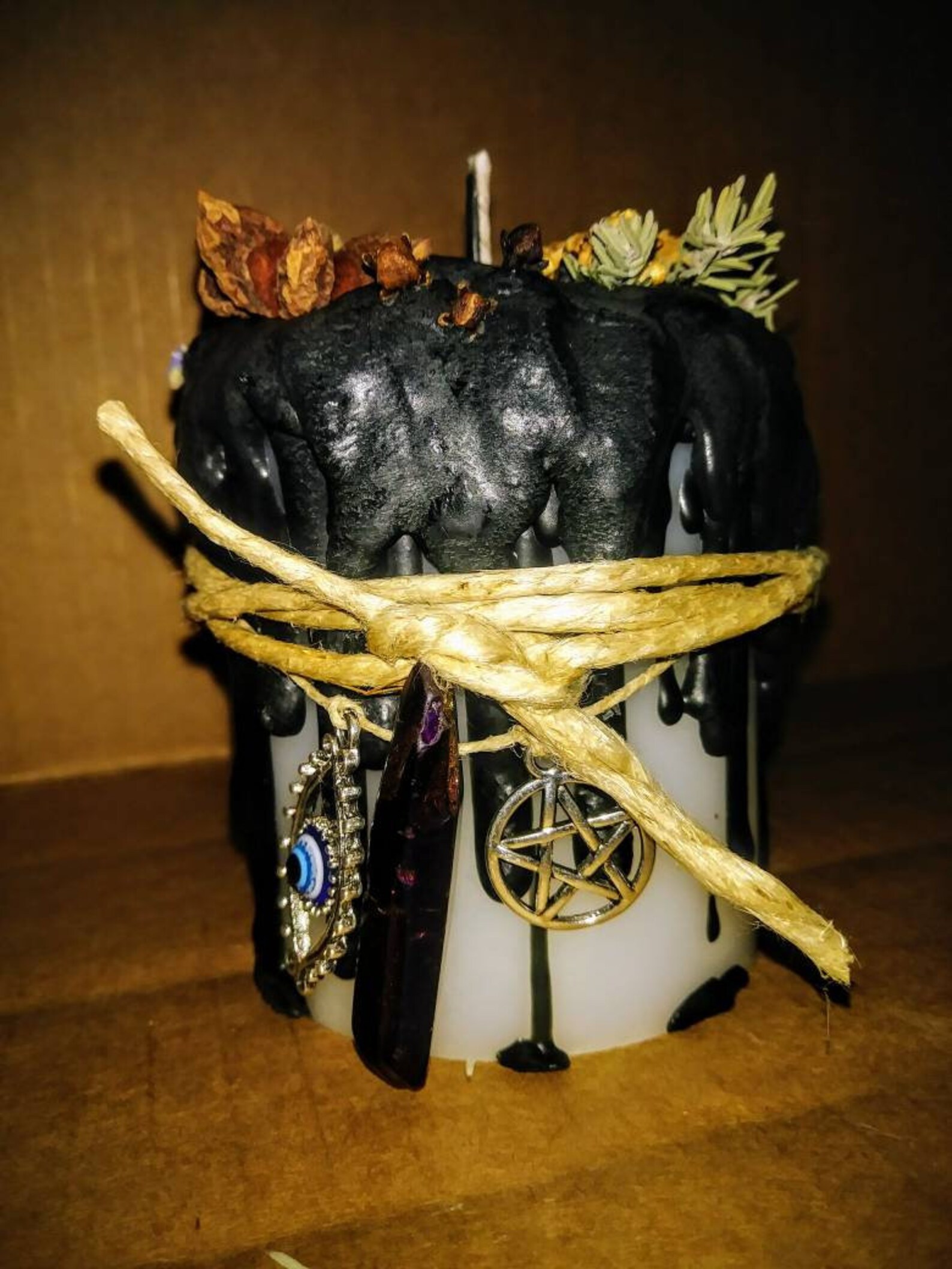 Protection From Evil Candle Evil Eye Candle Banishing Spell Etsy
