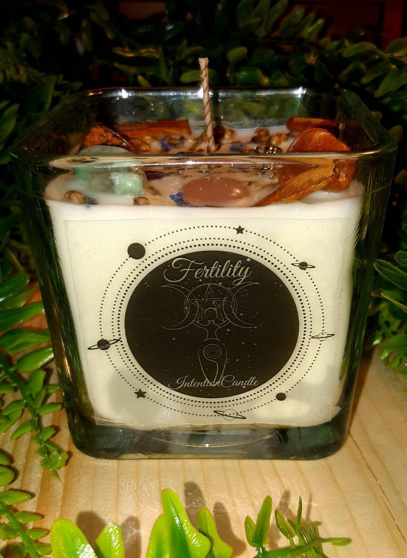 Fertility Intention Candle, Fertility Journey Candle, Crystal Candles, Herbal Candles, Meditation Candles, Pregnancy Meditation Candle image 7