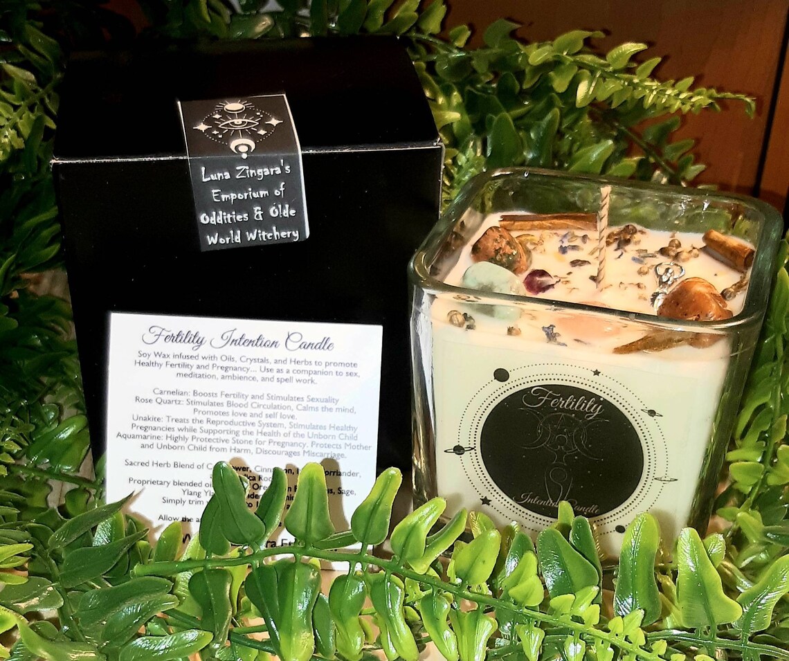 Fertility Intention Candle Fertility Candle Crystal Candles Etsy
