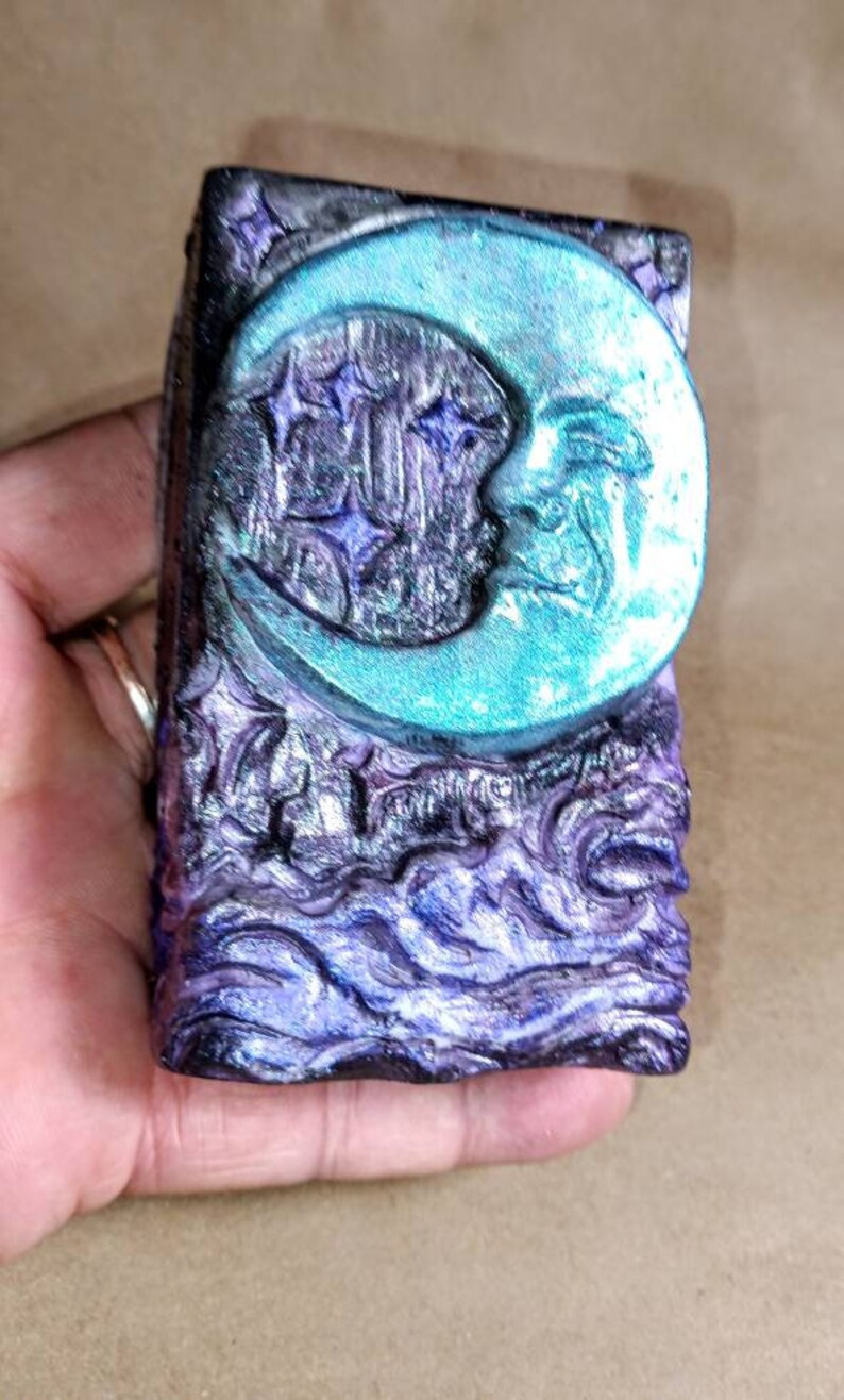 Celestial Bar Soap, Moon and Stars Soap, Hand Painted Soap, Create your own scent, Witchy Soap, Witch Bathroom Aesthetic, Vegan Soap image 5