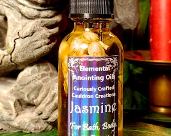 Jasmine Anointing Oil, Jasmine Love Oil, Jasmine Witch Oil, Jasmine Infused Oil, Jasmine Apothecary Oil, Love Magick, Witchcraft Love Oils