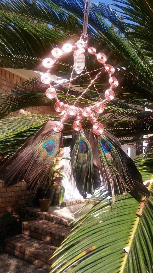 Copper Dream Catcher Pentacle Dream Catcher Witches Etsy