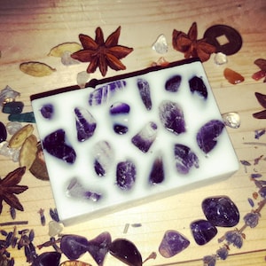 Amethyst Chakra Soap, Crystal Massage Soap, Crown Chakra Soap, Vegan Crystal Soap, Crystal Chakra Soap, Cruelty Free Soap, Crystal Infused