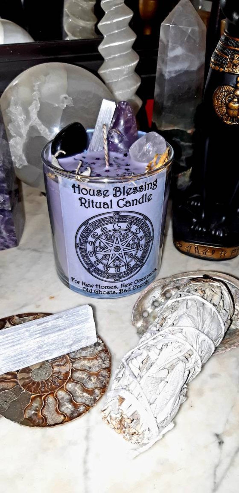 New Home Blessing Candle, New Home Candle, House Clearing Candle, Banishing Candle, New Home Ritual, House Blessing Ritual, Witchy gift image 8