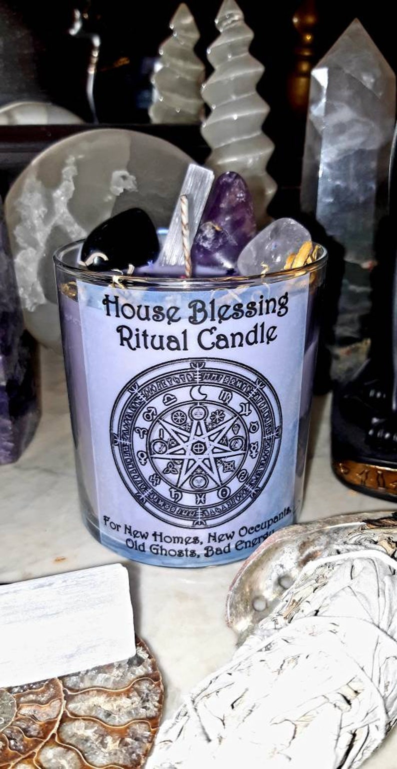 New Home Blessing Candle, New Home Candle, House Clearing Candle, Banishing Candle, New Home Ritual, House Blessing Ritual, Witchy gift image 1