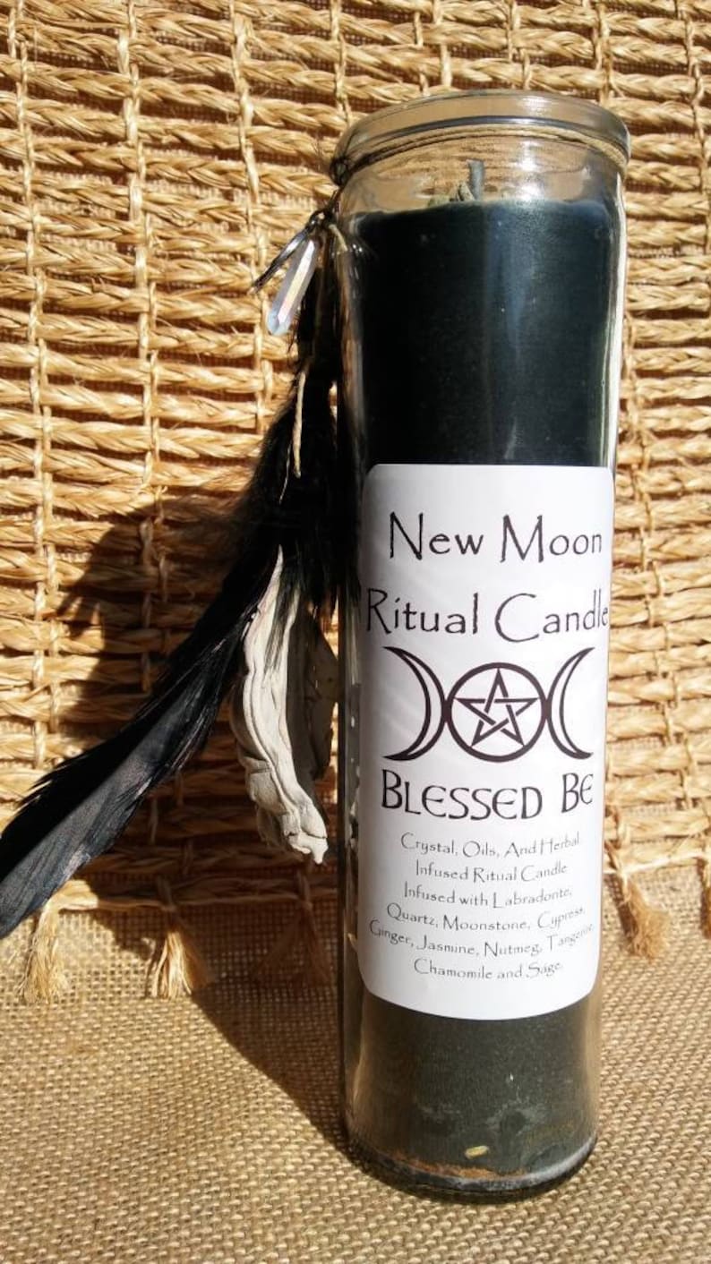 New Moon Ritual Candle... New Moon Spells. Moon Phase Candle. Witches ...