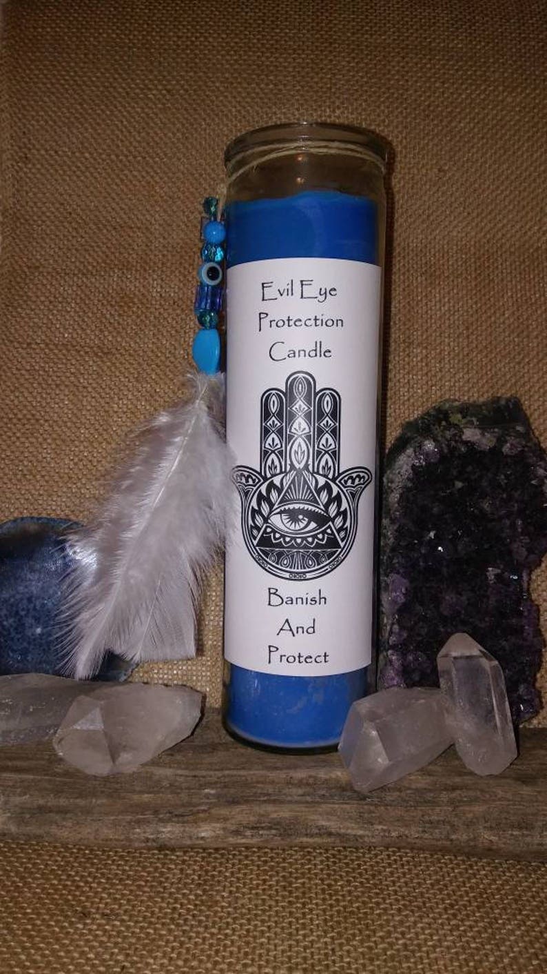 Evil Eye Candle Protection from Evil Candle Hamsa Candle Etsy