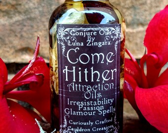 Come Hither Oil, Love Conjure Oil, Love Attraction Oil, Sex Magick Oil, Romance Conjure Oil, Love Spell Conjur Oil, Ritual Oils, Magick Oils