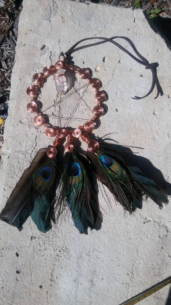 Copper Dream Catcher Pentacle Dream Catcher Witches Etsy
