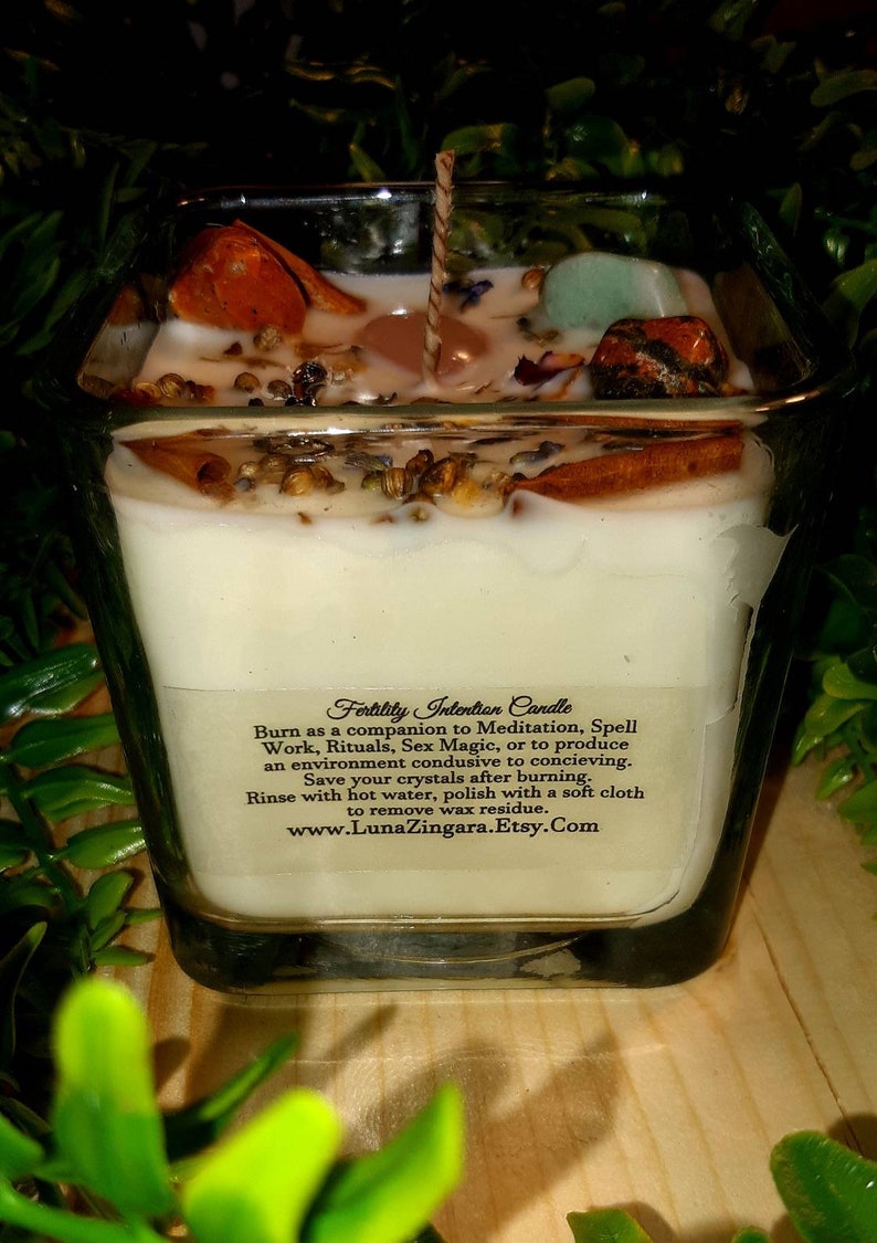 Fertility Intention Candle Fertility Candle Crystal Candles Etsy
