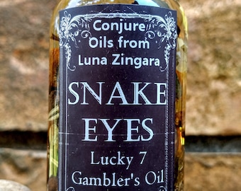 Snake Eyes Oil, Conjure Oil, Gamblers Oil, Fast Luck Oil, Lucky Conjure Oil, Fast Money Oil, Gambling Oil, Ritual Oils, Magick Oils