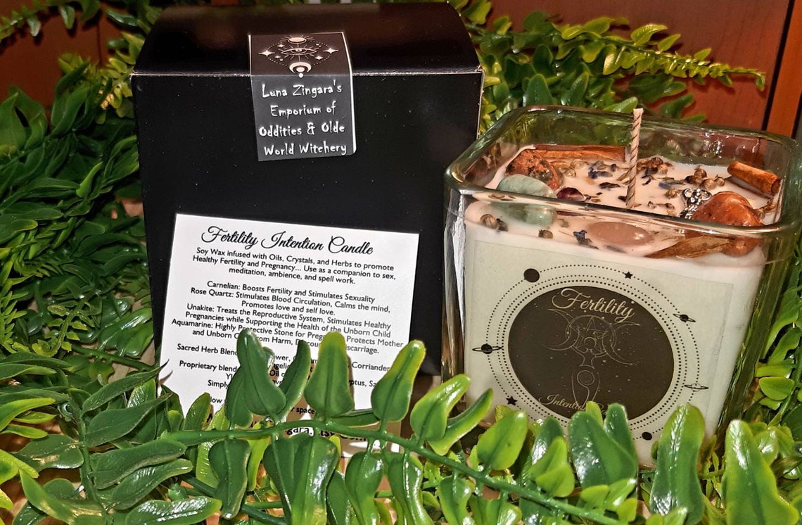 Fertility Intention Candle Fertility Candle Crystal Candles Etsy