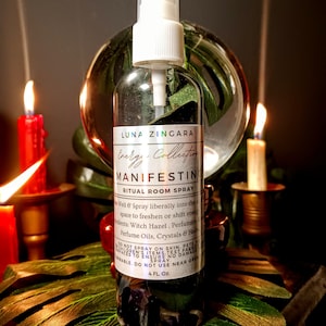 Manifestation Room Spray.  Manifest Spray. Smudge Spray. Witches Ritual Spray. Intention Room Spray. Law Of Attraction. Room Spray.