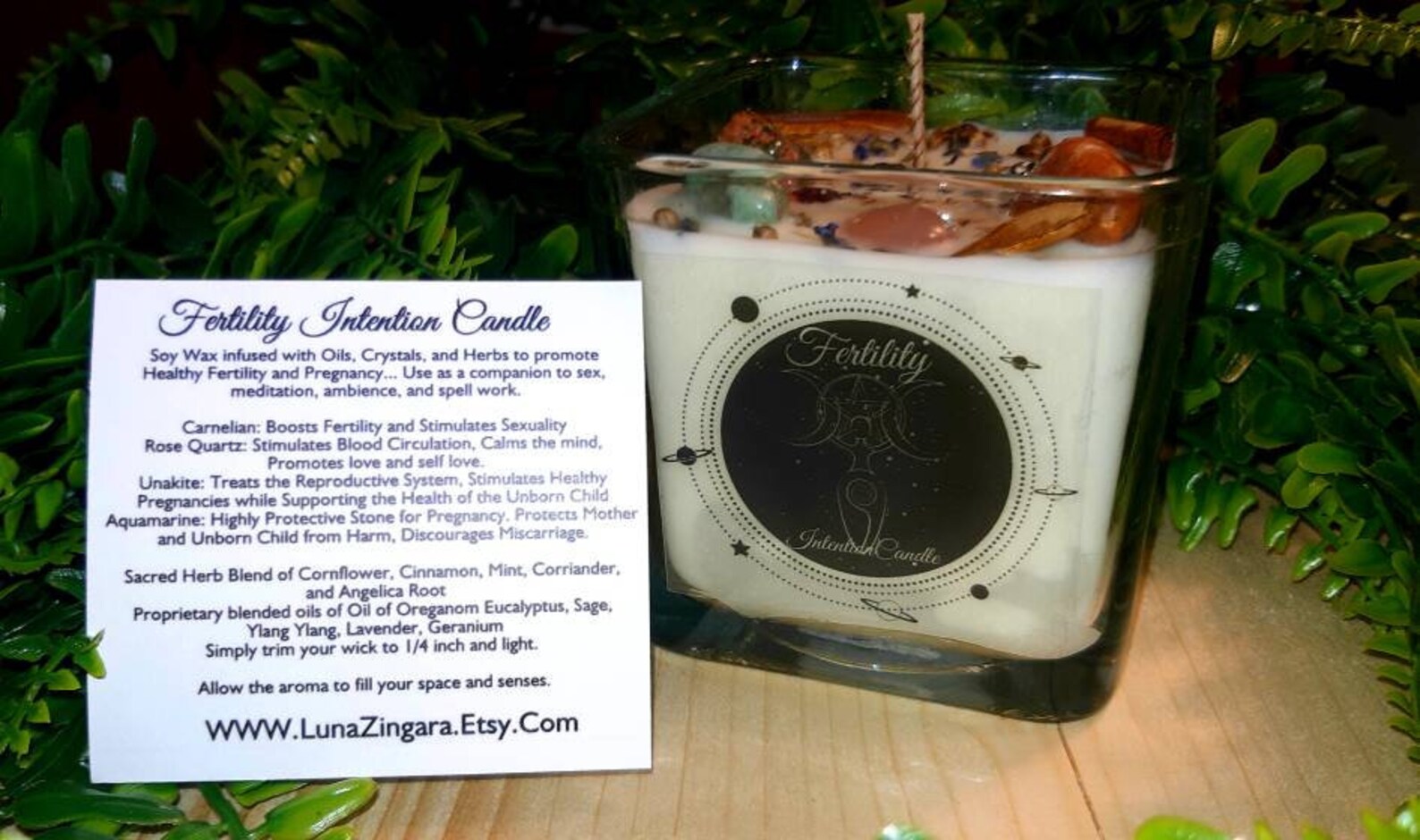 Fertility Intention Candle Fertility Candle Crystal Candles Etsy