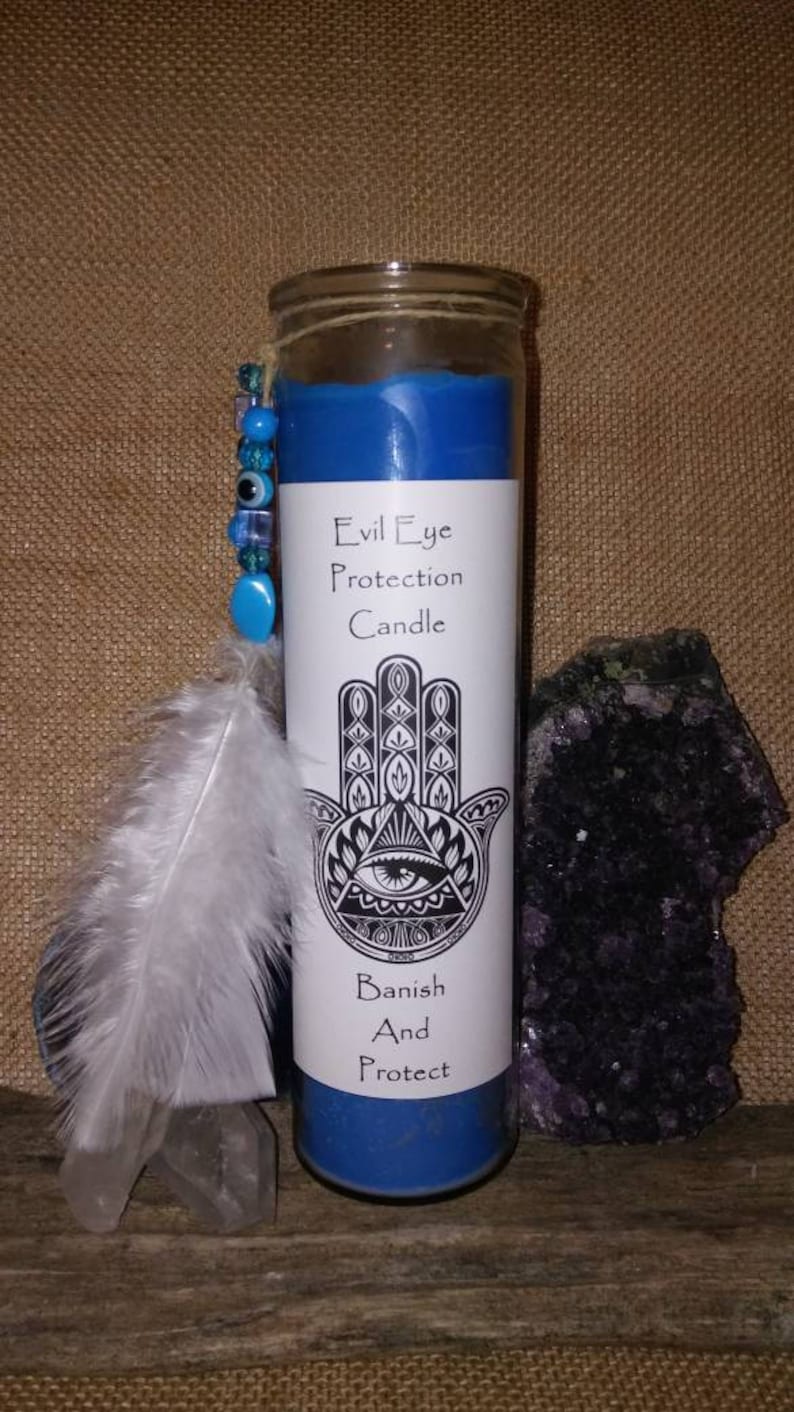 Evil Eye Candle Protection from Evil Candle Hamsa Candle Etsy