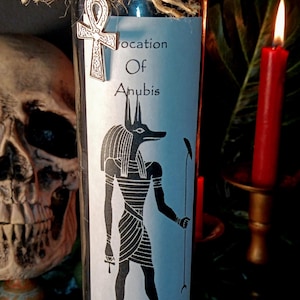 Anubis Ritual Candle. Astral projection spell. Reincarnation candle. Memorial candle. Anubis Invocation Candle. Protection Ritual. Wiccan