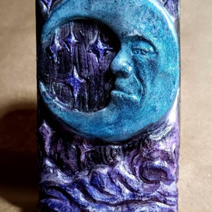 Celestial Bar Soap, Moon and Stars Soap, Hand Painted Soap, Create your own scent, Witchy Soap, Witch Bathroom Aesthetic, Vegan Soap image 3