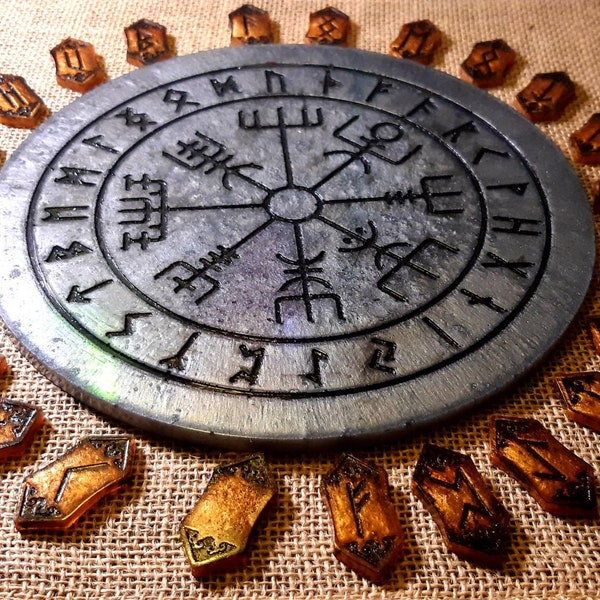 Rune Stone Set. Rune Divination Set. Resin Rune Set. Divination Tray. Divination Stones. Fortune Telling Set. Divination Guide. Vegvisir Set