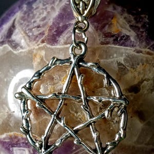 Pentacle Pendant, Pentagram Pendant, Silver Twig Pentacle, Pentacle Necklace, Witch Jewelry, Pentagrams, Pagan Pride, Maiden Mother Crone