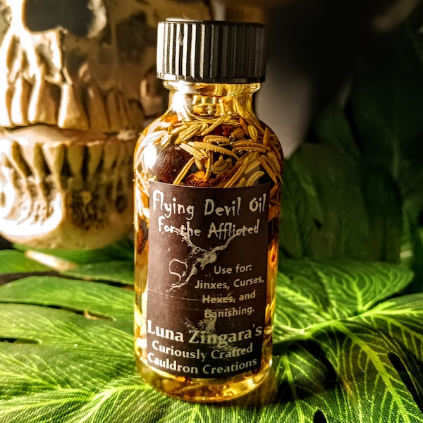 Flying Devil Oil, Conjure Oil, Hex Breaking Oil, Curse Removal, Jinx Removal, Banishing Oil, Ritual Protection Oil, Ritual Oils, Magick Oils