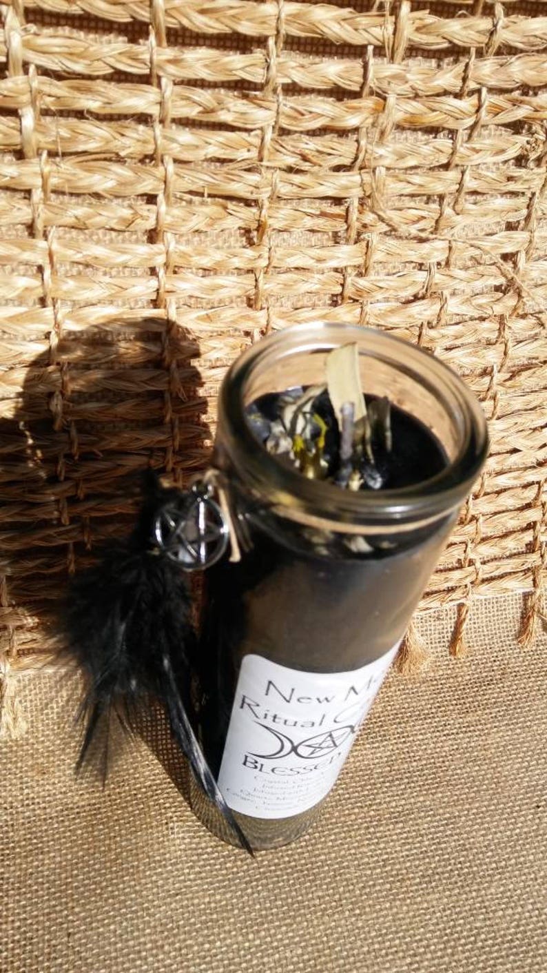 New Moon Ritual Candle... New Moon Spells. Moon Phase Candle. Witches ...