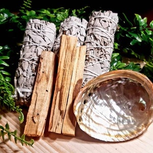 Whole House Smudge Kit, Smudge Set, Smudge Bundle, Dessert Sage Smudge, Palo Santo Smudge, Abalone Shell Smudge, House Warming Smudge Kit